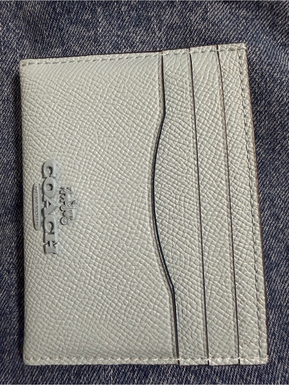 Coach Card Holder in Light Blue